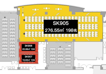 SK905と控室(SK906・SK907)の位置関係